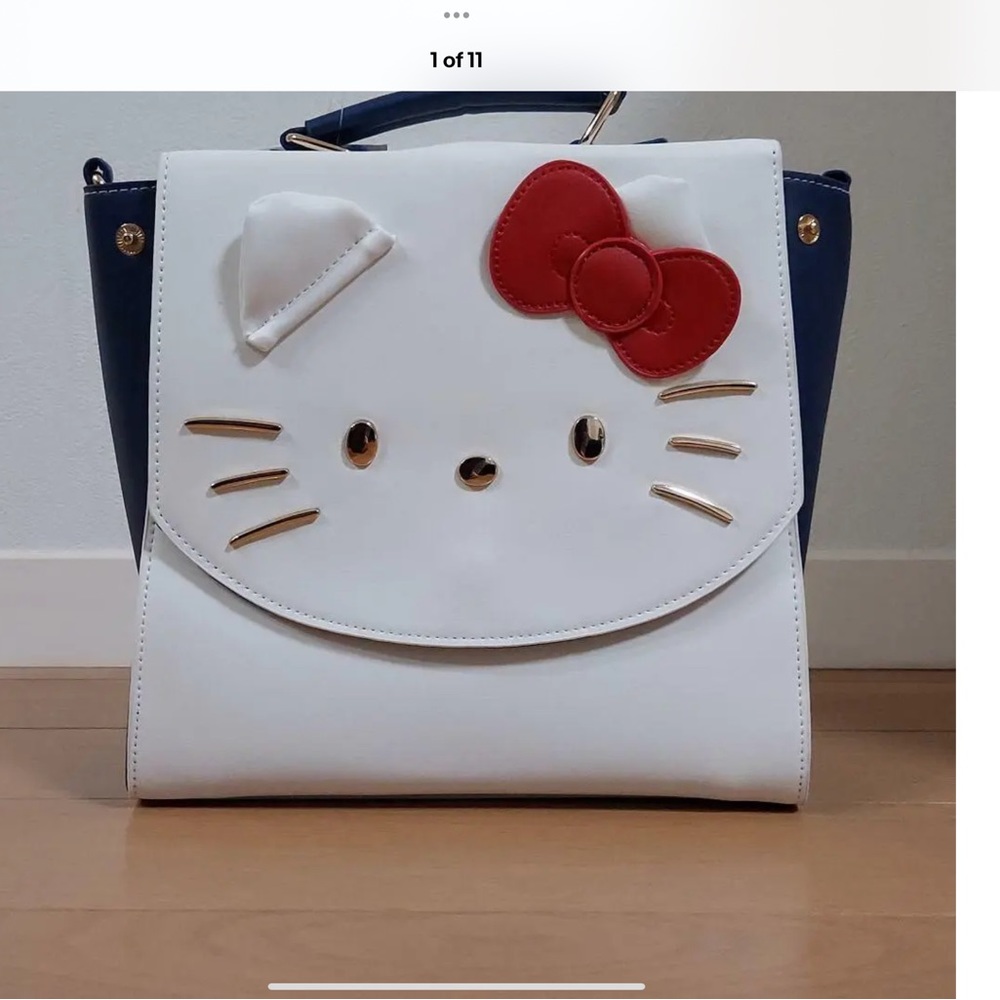 Sanrio Hello Kitty Convertible Backpack purse shoulder bag bag purse blue white